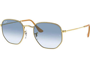 Ray-Ban RB3548 001/3F Γυαλιά Ηλίου Τετράγωνα Μεταλλικά Χρυσά με Μπλε Degradee Φακό