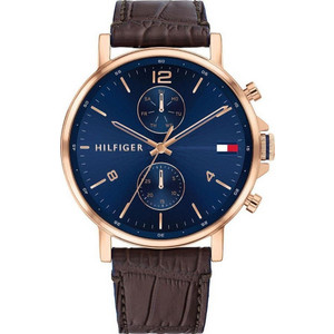 Tommy Hilfiger Daniel Ανδρικό Ρολόι Χρονογράφος με Καφέ Δερμάτινο Λουράκι 1710418 Tommy Hilfiger Daniel Ανδρικό Ρολόι Χρονογράφος με Καφέ Δερμάτινο Λουράκι 1710418