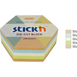 Stick'N - Αυτοκόλλητα Χαρτάκια Hopax Hexagon 61x70mm 250 Φύλλα 21828