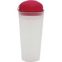 Σεικερ πλαστικό 500ml κόκκινο με καπάκι ασφαλείας και τρύπα για καλαμάκι 8.5x19εκ. - For Home
