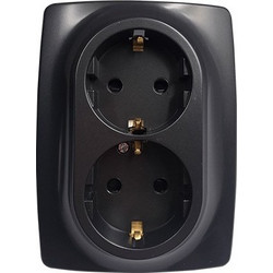 Acaelec Prime Διπλή Πρίζα Σούκο Ασφαλείας Ματ Ανθρακί (1000116205)