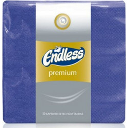 Χαρτοπετσέτες χρωματιστές Endless Premium 50 φύλλα Μπλε