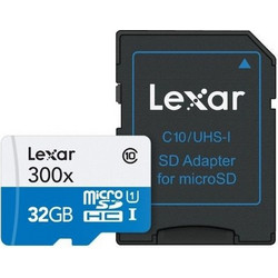Lexar 300x microSDHC 32GB Class 10 U1 UHS-I + Adapter
