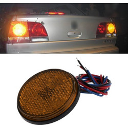 Led στρογγυλή λυχνία 12v με 24 led Πορτοκαλί AK-44