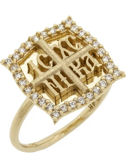 Million Diamonds Γυναικείο Δαχτυλίδι Κωνσταντινάτο από Χρυσό 14K με Ζιργκόν RZ14197