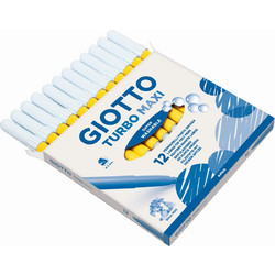 Giotto Turbo Maxi Μαρκαδόροι Ζωγραφικής Σετ Κίτρινο 12τμχ