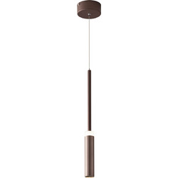 Fan Europe Candle-S1 Κρεμαστό Φωτιστικό Οροφής Μονόφωτο LED με Φυσικό Λευκό Φως Καφέ