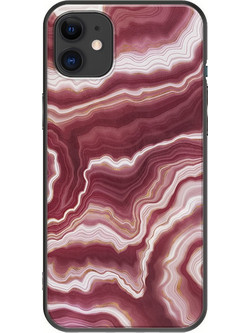 Θήκη Agate Stone - Red iPhone 11 Black TPU (Μαύρη Σιλικόνη)