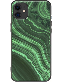Θήκη Agate Stone - Malachite iPhone 11 Black TPU (Μαύρη Σιλικόνη)