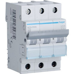 Hager Αυτόματη Ασφάλεια 10A Τριπολική C 6KA MCN310A