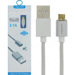 Newtop Magnetic USB 2.0 to micro USB Cable Ασημί 1m (CU10)