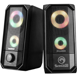 Marvo SG-265P Ηχεία Υπολογιστή 2.0 6W με RGB Φωτισμό Black