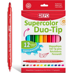 EFO Supercolor Duo-Tip Μαρκαδόροι Ζωγραφικής Σετ 12 Χρώματα