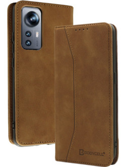 Bodycell Pu Leather Book Case Brown (Xiaomi 12 5G / 12X 5G)