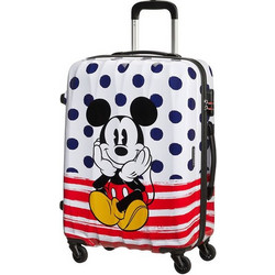 American Tourister Disney Legends Mickey Dots Παιδική Βαλίτσα Μεσαία 65x47x27cm με 4 Ρόδες Λευκή