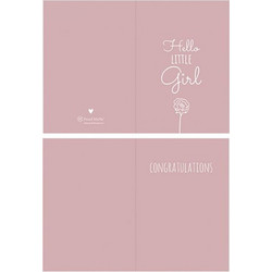 Ευχετήρια Κάρτα Γέννησης Dusty Pink Petit Monkey