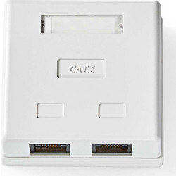 NEDIS CCGP89110WT Πρίζα Τοίχου εξωτερική U/UTP CAT6 με 2x θύρες RJ45