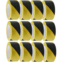 LeMark PVC5033BKYX12 Adhesive tape Hazard perimeter Warning areas PVC Black-Yellow 50mm x 33m 12 Pcs - LeMark