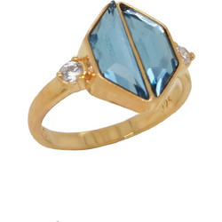 Δαχτυλίδι Anastasios Creations χρυσό ασήμι 925 με swarovski aquamarine FD754