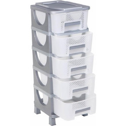 Homeplast A00281 Συρταριέρα Πλαστική 5 Θέσεων 42x38x95cm Γκρι