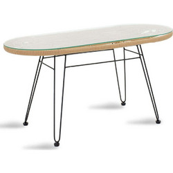 Pakoworld Naoki Οβάλ Τραπέζι Κήπου Μεταλλικό Μπεζ 100x45x46cm 140-000005