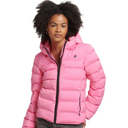 Superdry Heat Sealed Γυναικείο Μπουφάν Χειμωνιάτικο Puffer Κοντό Φούξια W5011397A-3KK