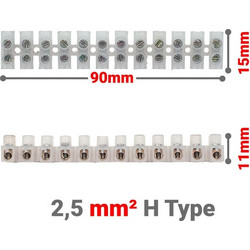 Κλέμμες Σειρά 12 Θέσεων 2,5mm h Type