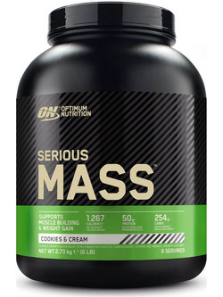 Optimum Nutrition Serious Mass Cookies & Cream Πρωτεΐνη Ορού Γάλακτος Όγκου 2.73kg
