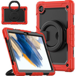 For Samsung Galaxy Galaxy Tab A8 Bracelet Holder Silicone + PC Tablet Case(Red) (OEM)