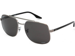 Ray-Ban RB3699 004/K8 Ανδρικά Γυαλιά Ηλίου Aviator Μεταλλικά Ασημί με Μαύρο Polarized Φακό