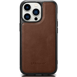iCarer Oil Wax Leather MagSafe Back Cover Brown (iPhone 14 Pro Max)