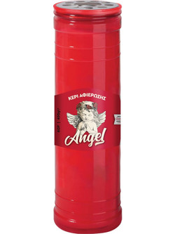 Κερί αφιέρωσης Angel 60Τ 6 ημερών 6x21,5cm κόκκινο