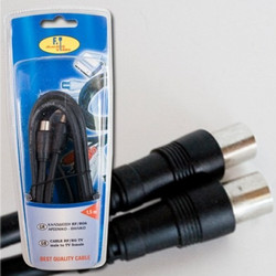 Καλώδιο Κεραίας Coax Male to Coax Female 1.5m Black FTT1-005