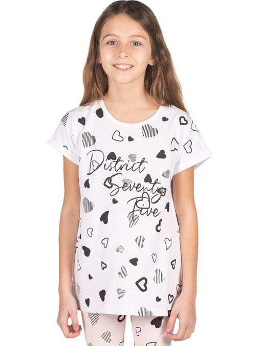 District75 Παιδικό T-Shirt Κοντομάνικο Λευκό 123KGSS-696-091