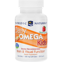 Nordic Naturals Daily Omega Kids Natural Ιχθυέλαιο για Παιδιά Φράουλα 30 Μαλακές Κάψουλες