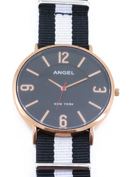Angel New York Γυναικείο Ρολόι με Μαύρο Υφασμάτινο Λουράκι 4734.30.02