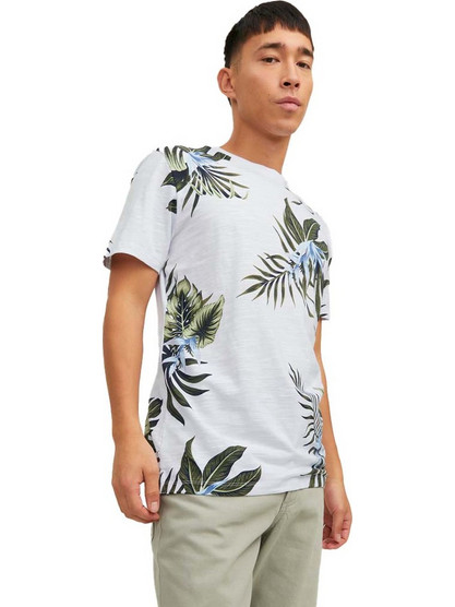 T-Shirt All Over Print JACK & JONES 12203764-SS23 Λευκό