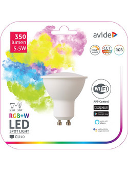 Avide Smart LED GU10 5.5W RGB+W WIFI App Control - Λαμπτήρας LED