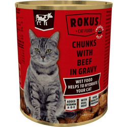 Rokus Adult Chunks with Beef in Gravy 810gr