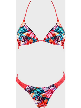 Gsecret Bikini Set Τριγωνάκι με Ενίσχυση Brazil Floral Πολύχρωμο BK5058-22119