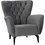HomeMarkt Μπερζέρα Βελούδινη Γκρι HM9217.20