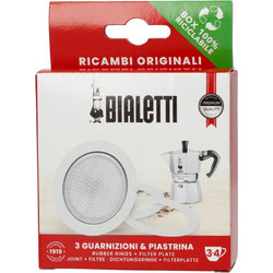 Bialetti Moka - Σετ 3φλάντζες + 1φίλτρο 3/4cups