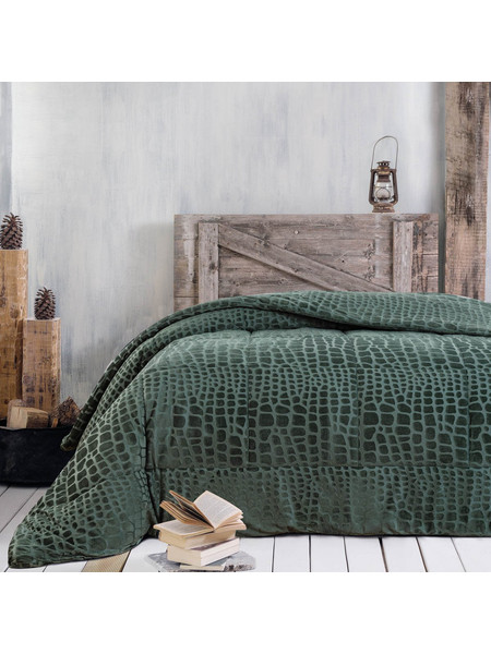 Rythmos Κουβερτοπάπλωμα Μονό 160x220 Croco Green