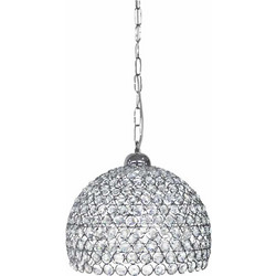 Heronia Lighting Κρεμαστό Φωτιστικό Οροφής Μονόφωτο E27 Ασημί Φ30cm 01-0289