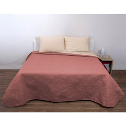 Κουβερλί Μονό Ultrasonic Microfiber 160x230 - Viopros - Σόνικ - Σοκολά / Μπεζ - Σοκολά