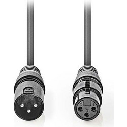 Kαλώδιο ήχου 3pin XLR θηλυκό σε 3pin XLR αρσενικό 0.5m σε γκρι χρώμα - 233-0798
