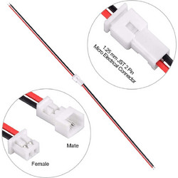 SET Micro JST 1.25 2-Pin Male and Female Connector cable