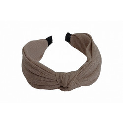 RO Accessories Στέκα Μαλλιών Υφασμάτινη με Κόμπο Γκρι 14-0220