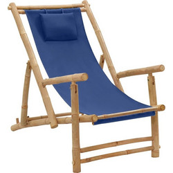Σεζλόνγκ Bamboo με Μπράτσα & Μπλε Ύφασμα 318596