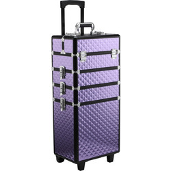 Homcom Professional Make Up Trolley από μωβ αλουμίνιο με αφαιρούμενη θήκη 33,5 x 23 x 76 / 95,5 cm 501-021VT
